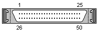 50 pin hi-density D-SUB male connector diagram