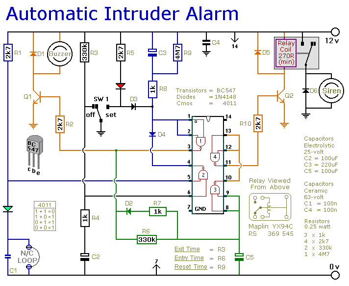 Circuit Diagram For
A DIY Alarm Project