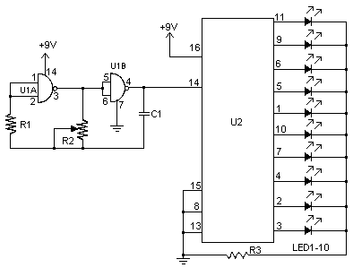 This is the schematic of the LED Chaser