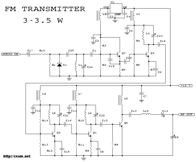 This is the schematic of the 3W FM Transmitter