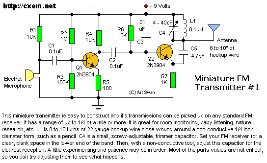 Circuit of Miniature FM Transmitter